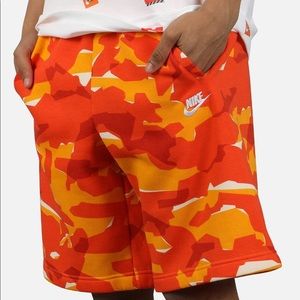 Orange camo print cotton Nike shorts